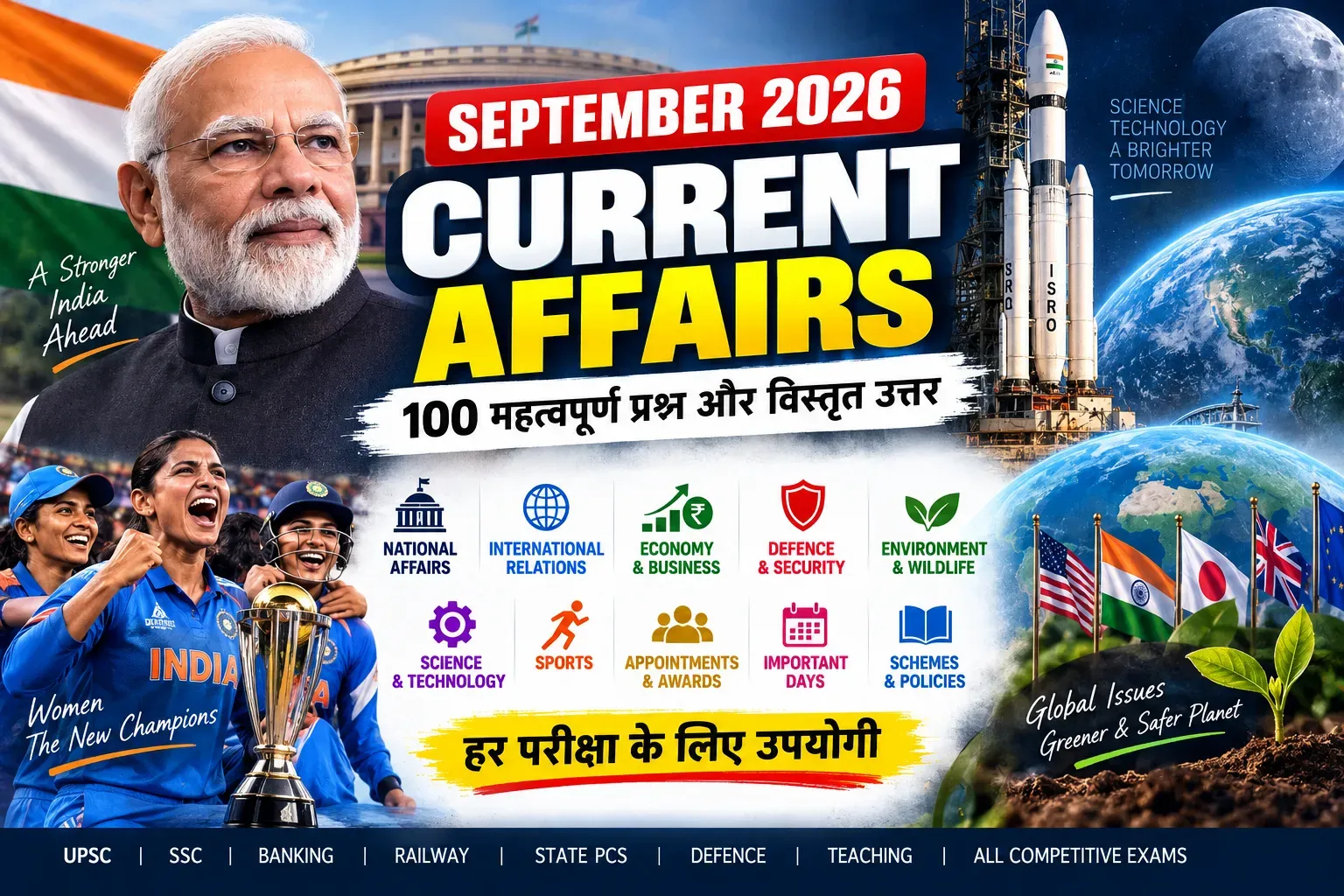 सितंबर 2026 करेंट अफेयर्स: 100 महत्वपूर्ण प्रश्न और विस्तृत उत्तर